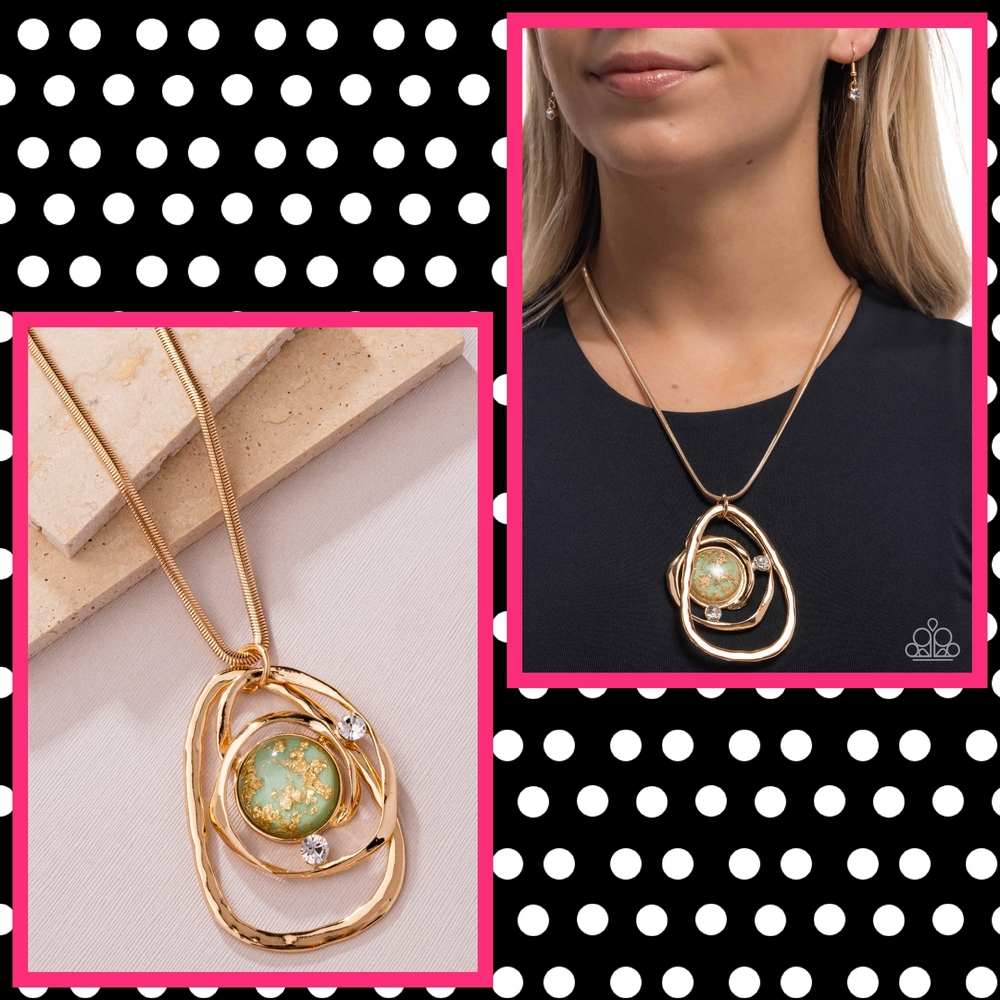 2/$10 Paparazzi Abstract Advance - Green Necklace